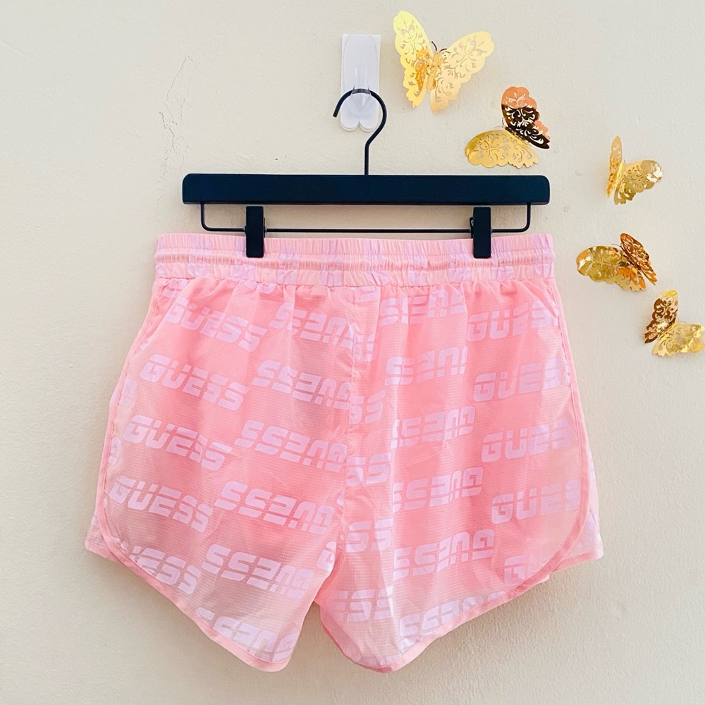 GUESS Shorts Pink Logo Active Size M - Picture 4 of 5